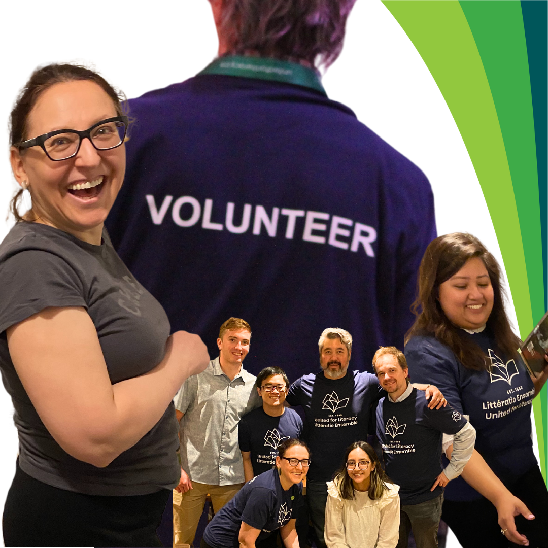 A picture of several volunteers smiling 
